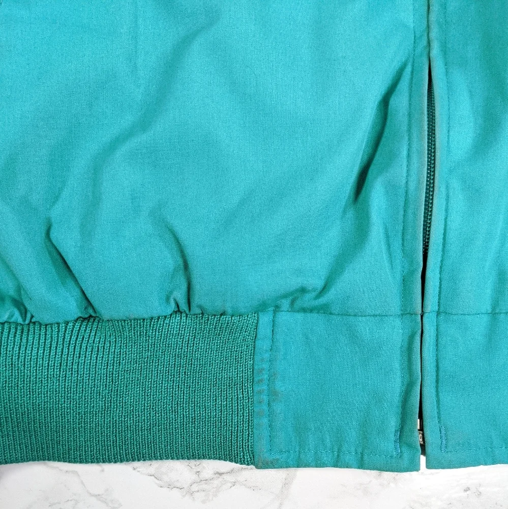 Vintage Lands End Golf Style Teal Jacket Large